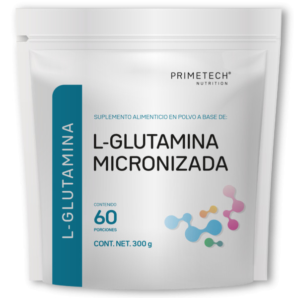 L-Glutamina Primetech Bolsa 500 g frente